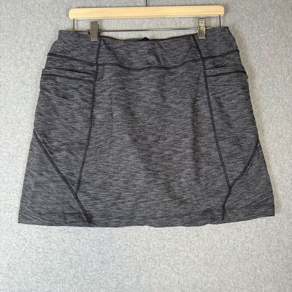 Athleta Womens Size Large Excursion Athletic Skirt Skort Charcoal Gray Pockets